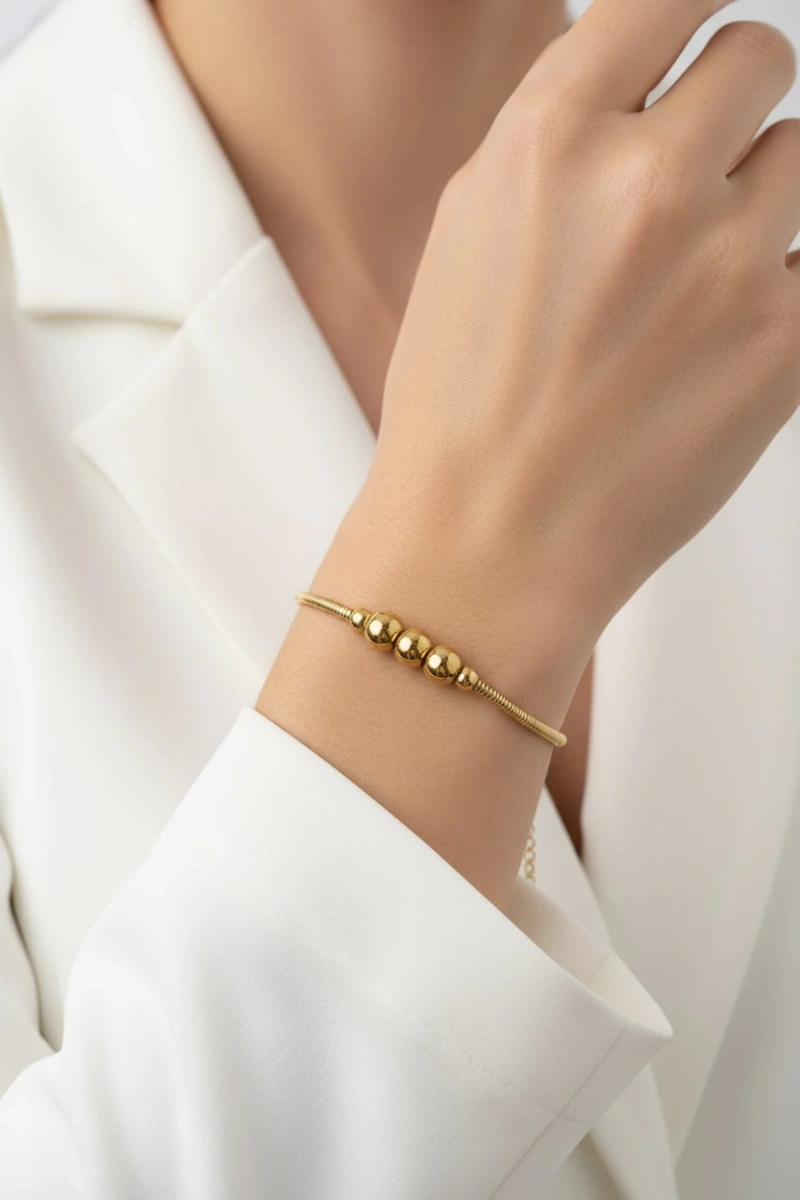 Orange Model Gold Altın Kaplama Bileklik