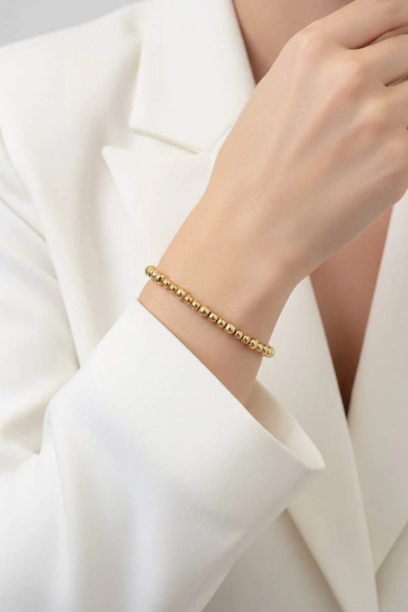 Dorika Ufak Top Model Gold Altın Kaplama Bileklik