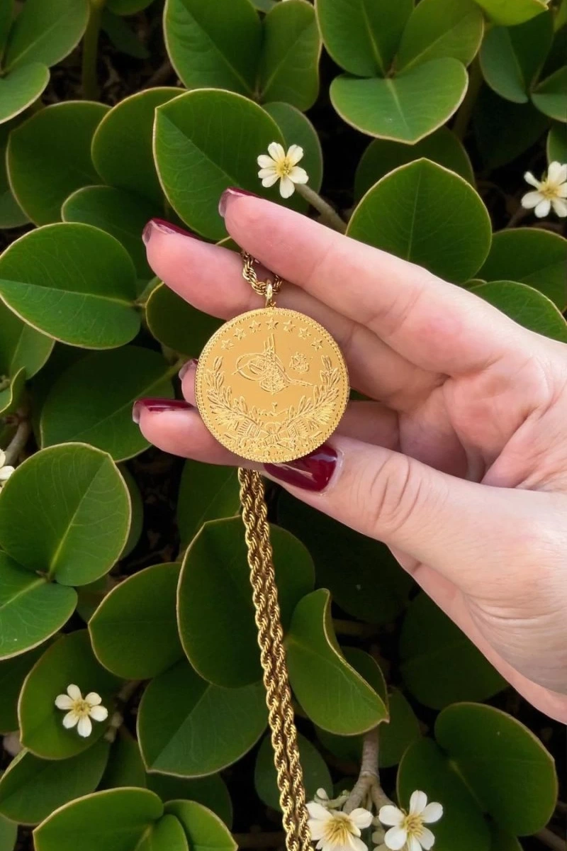 5li Reşat Model Gold Altın Kaplama Kolye
