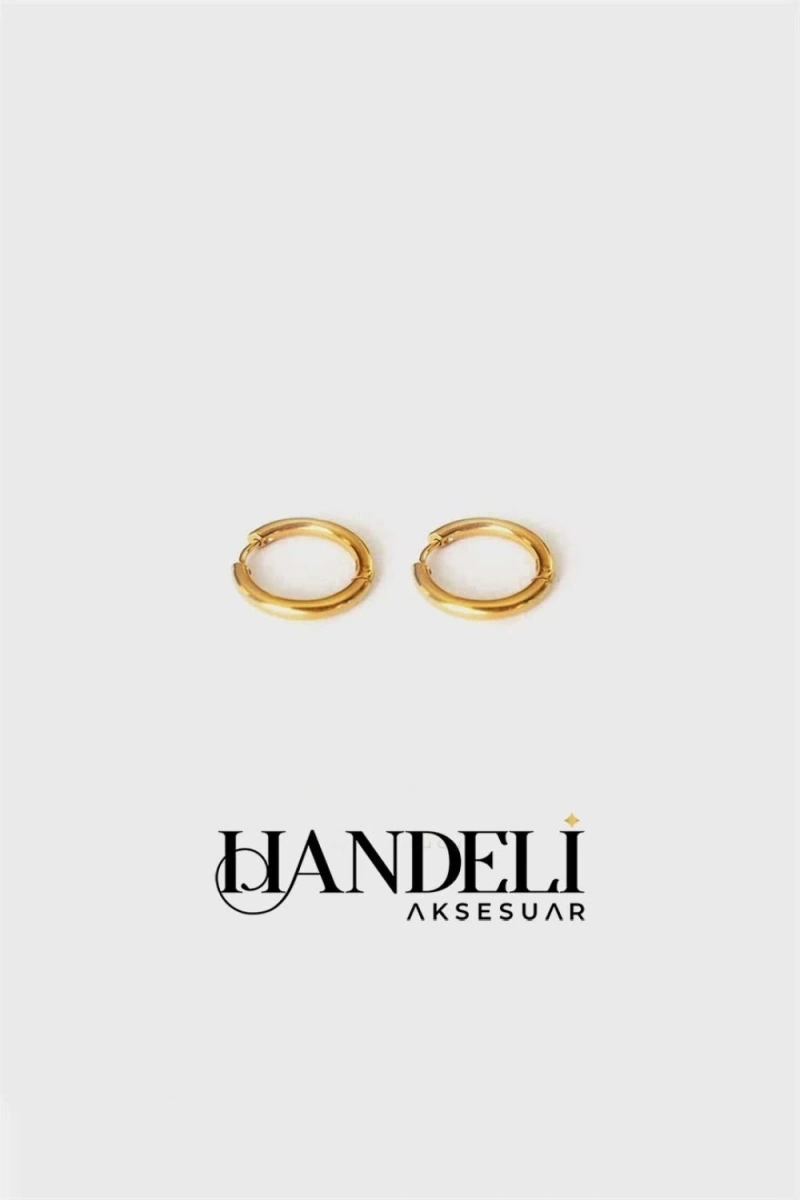 İnce Halka Gold Altın Kaplama Küpe