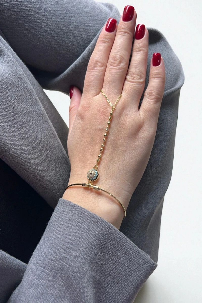 Yay Model Dorika Göz Detay Gold Altın Kaplama Şahmeran