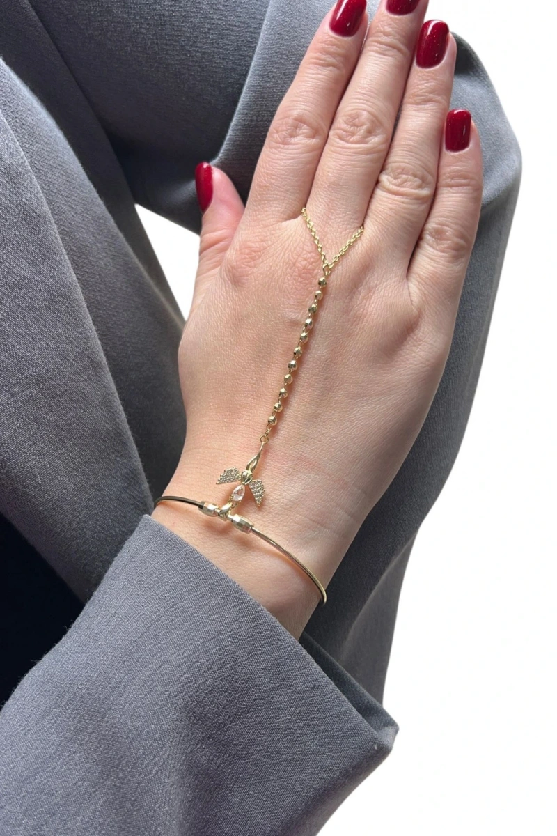 Yay Model Dorika Melek Detay Gold Altın Kaplama Şahmeran