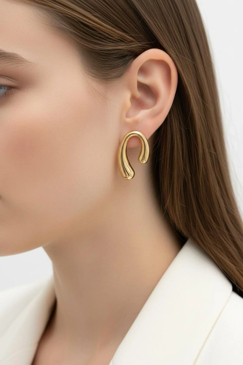 Willow Model Gold Altın Kaplama Küpe