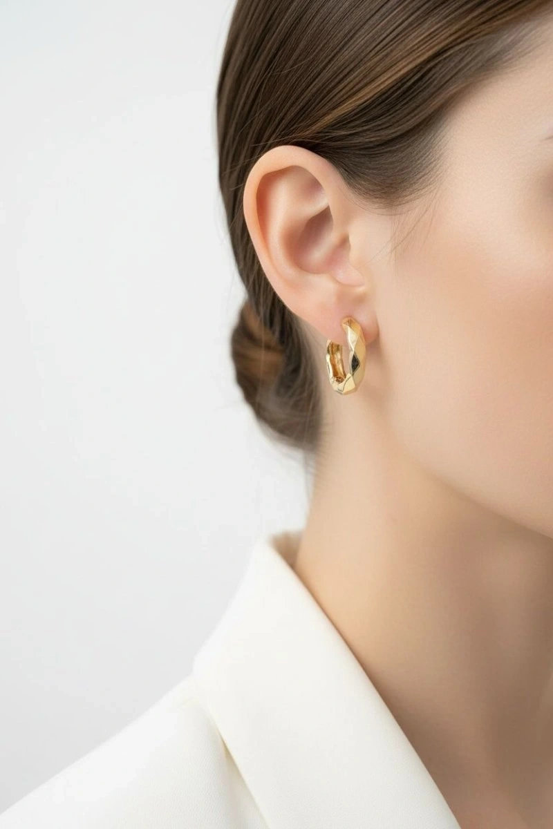 Breeze Model Gold Altın Kaplama Küpe