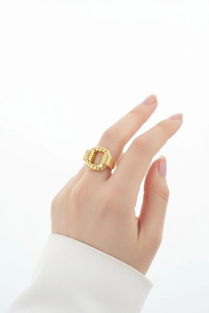 Majesty Model Gold Altın Kaplama Ayarlanabilir Yüzük