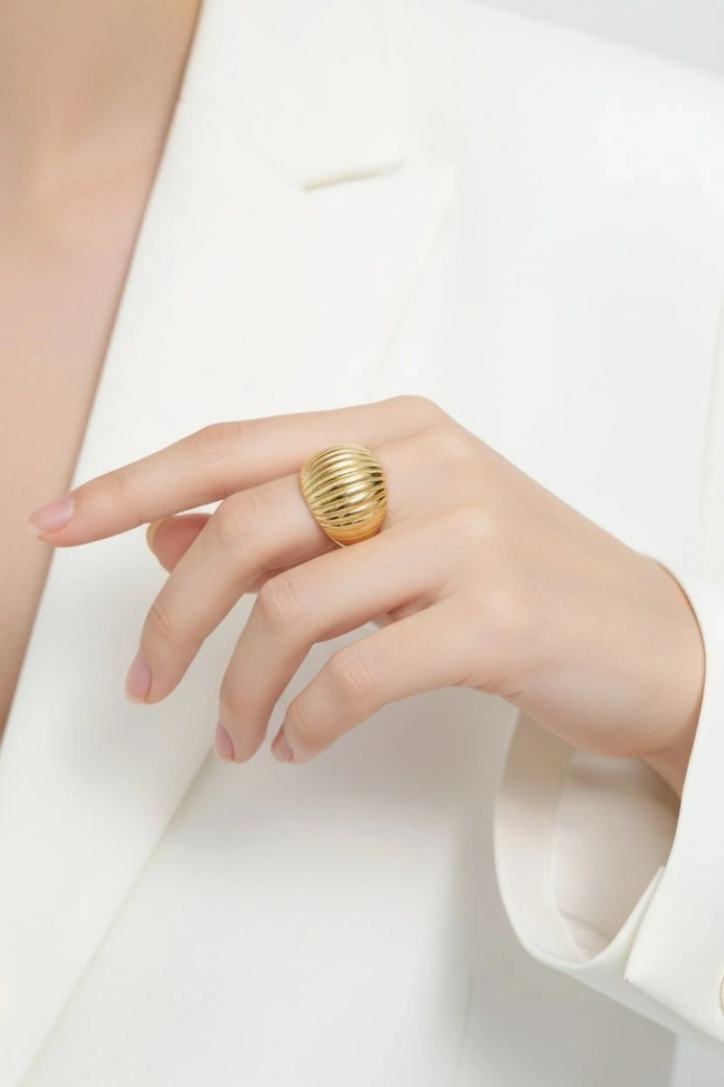 Hera  Model Gold Altın Kaplama Ayarlanabilir Yüzük