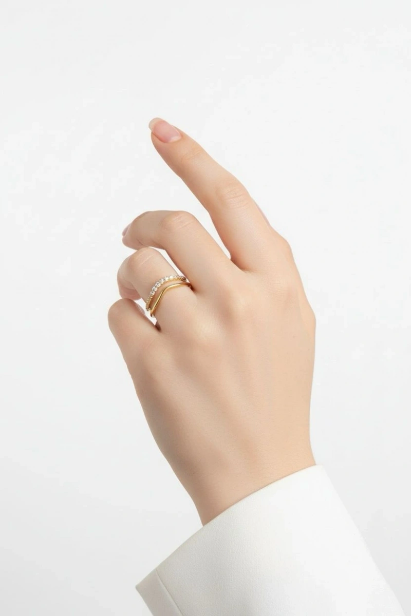 Paris Model Gold Altın Kaplama Ayarlanabilir Yüzük