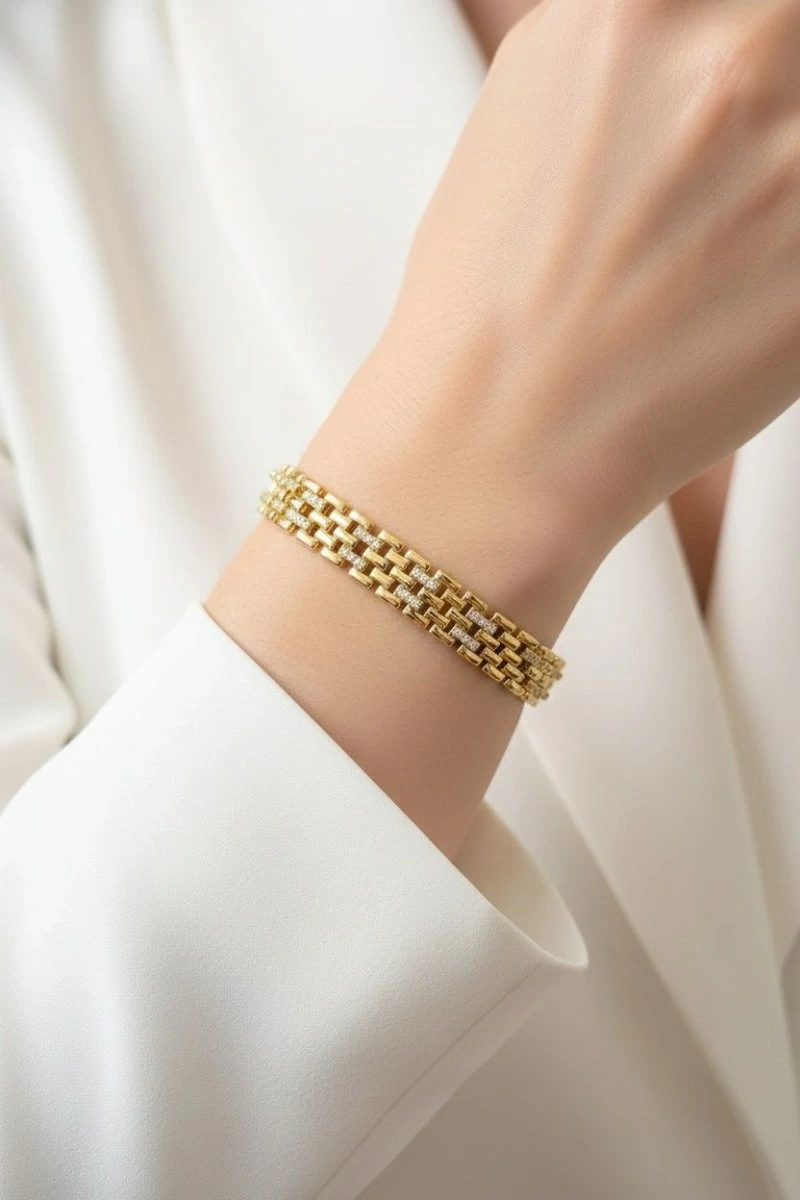 Roma Model Gold Altın Kaplama Bileklik