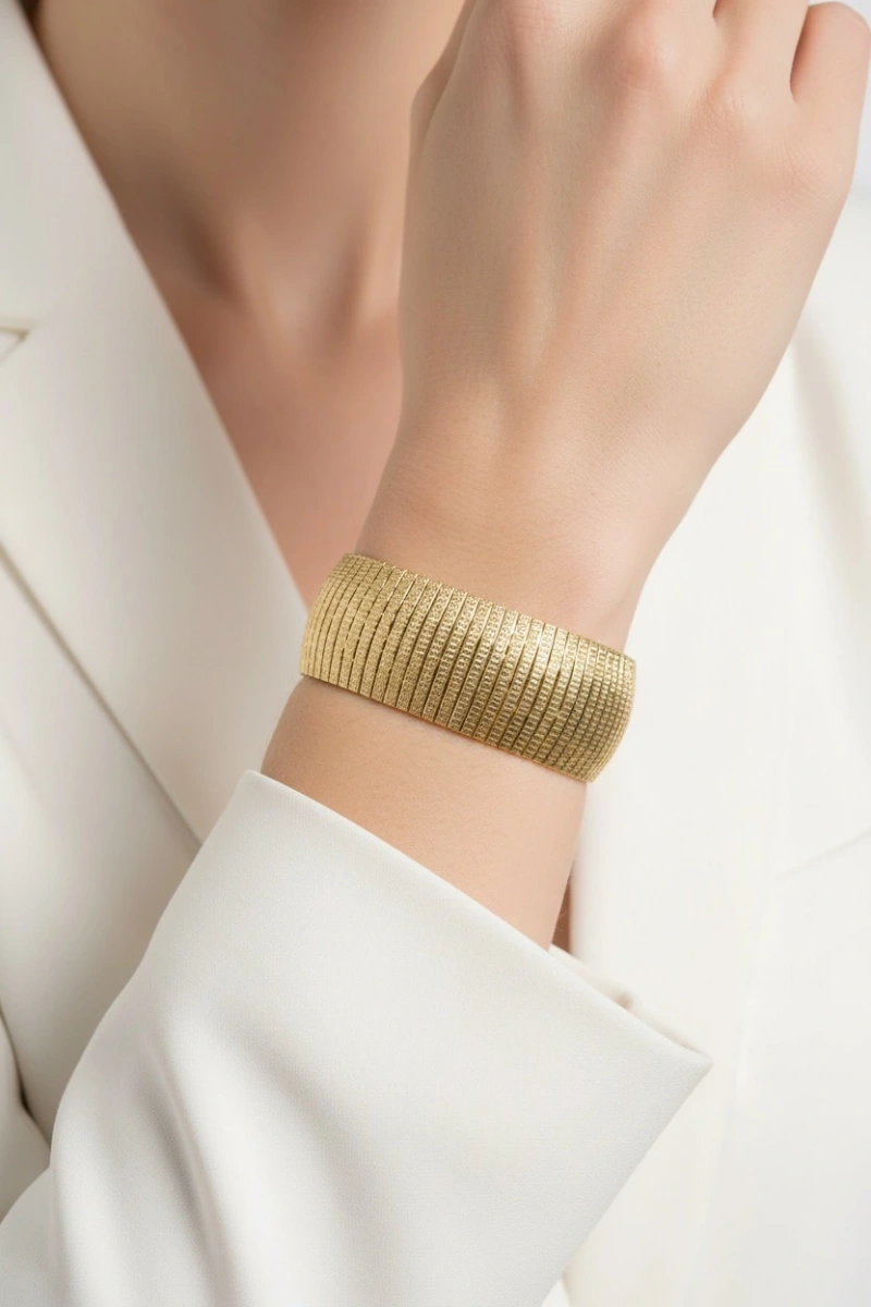 Sim Kare Model Kalın Kuyum Kelepçe Model Bilezik