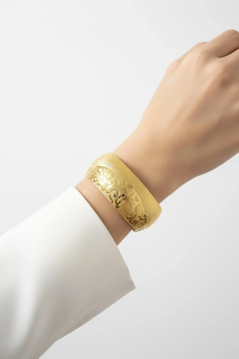 Sim Geçişli Model Kalın Kuyum Kelepçe Model Bilezik