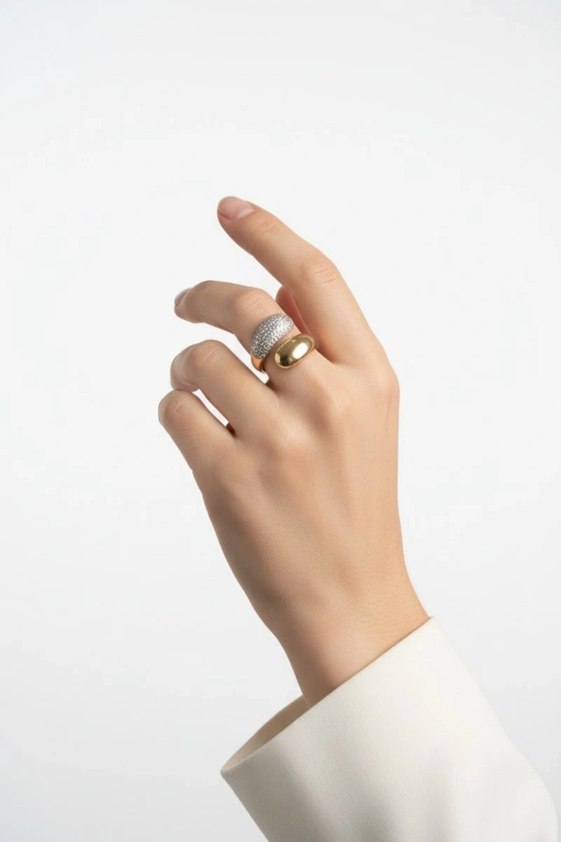 Luna Prestige Model Ayarlanabilir Gold Altın Kaplama Yüzük