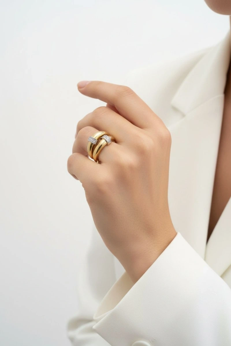 Venus Elegance Model Ayarlanabilir Gold Altın Kaplama Yüzük