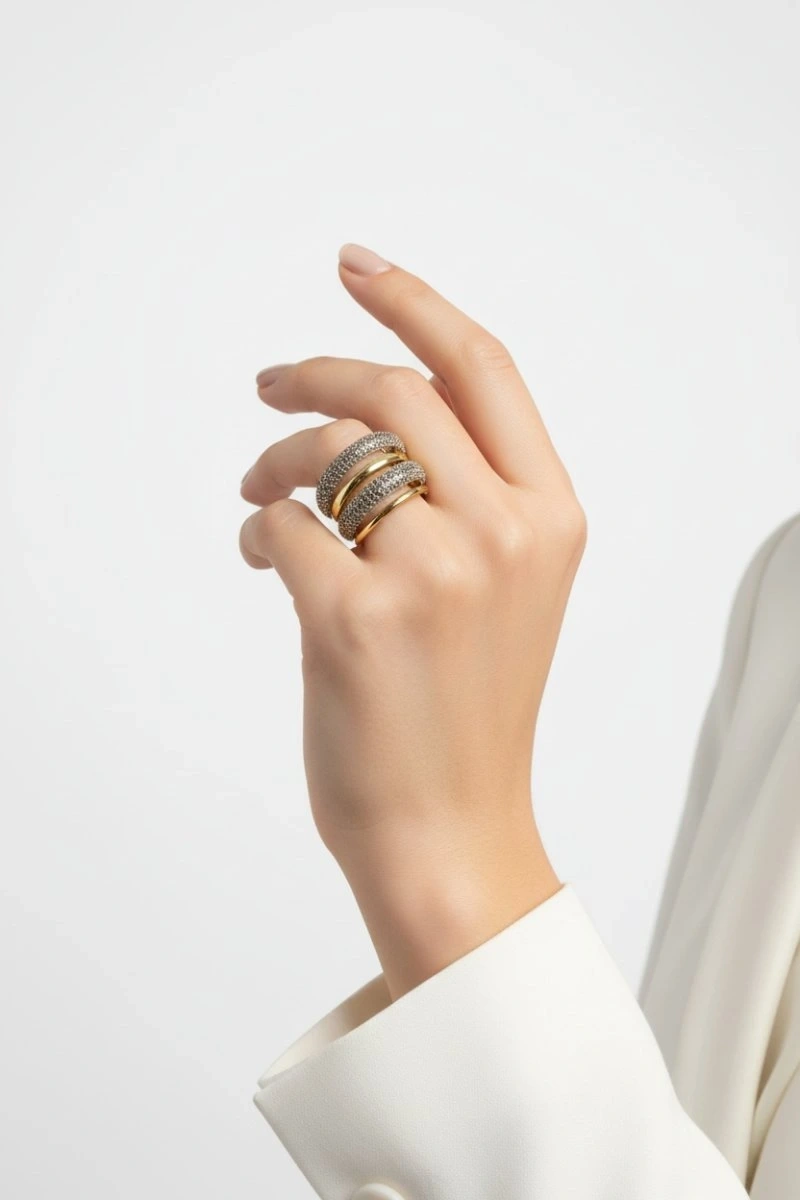 Golden Aura Model Ayarlanabilir Gold Altın Kaplama Yüzük