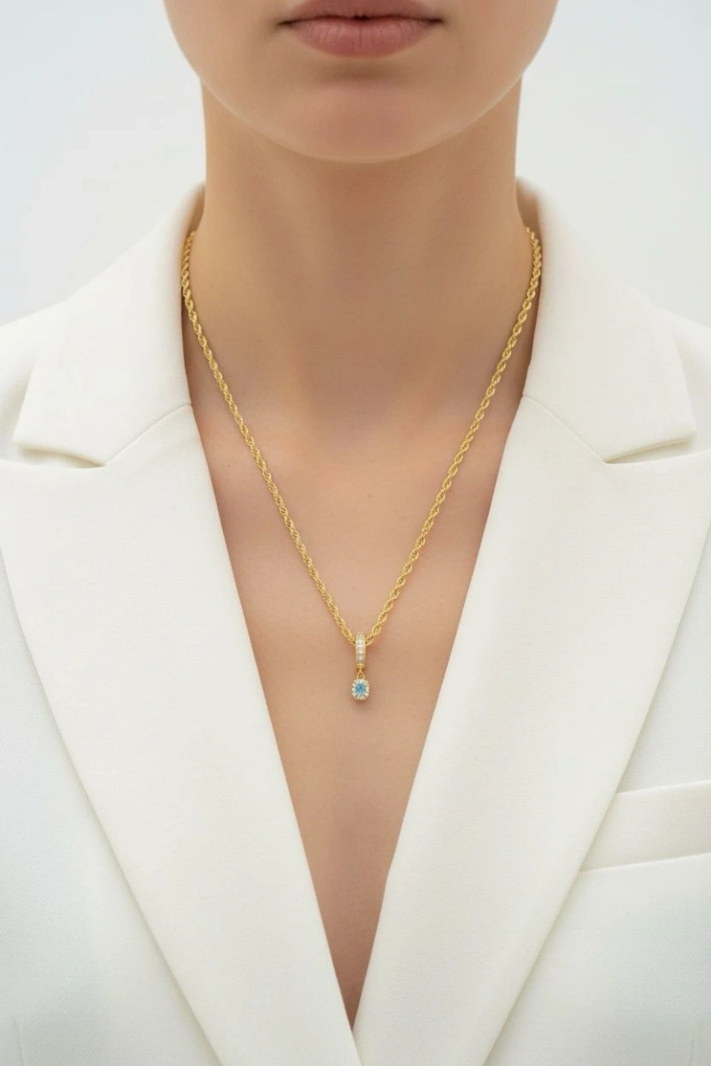 Renkli Top Model Gold Altın Kaplama Kolye