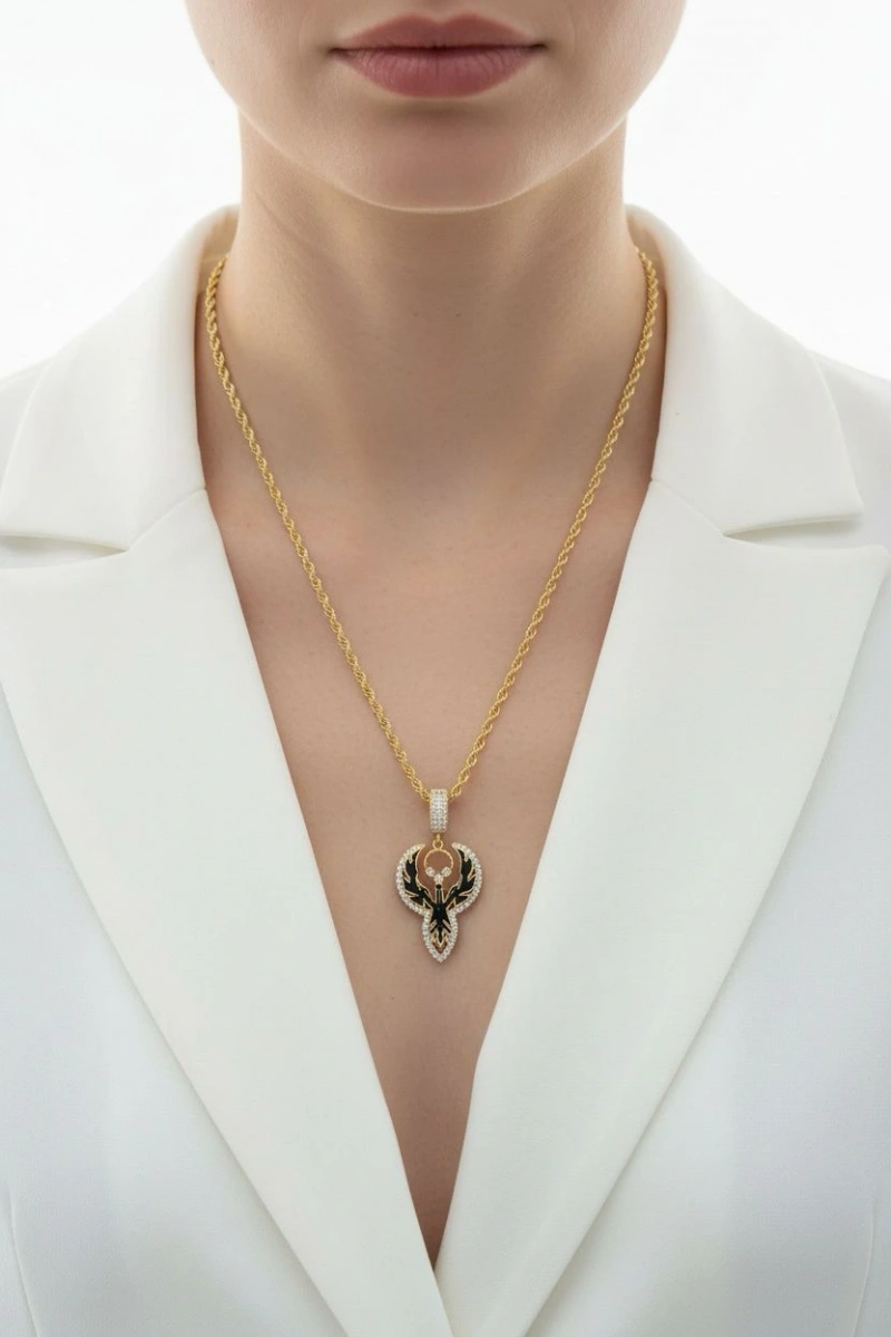 Medusa Model Gold Altın Kaplama Kolye