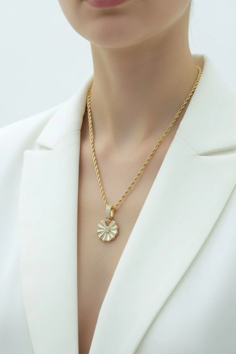 Cleopatra Model Gold Altın Kaplama Kolye