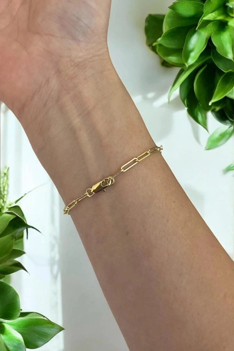 Dümen Kilit Artemis Zincir Gold Altın Kaplama Bileklik