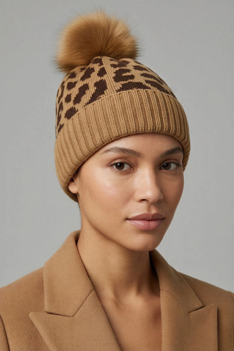 Pon Pon Leopar Model Şapka