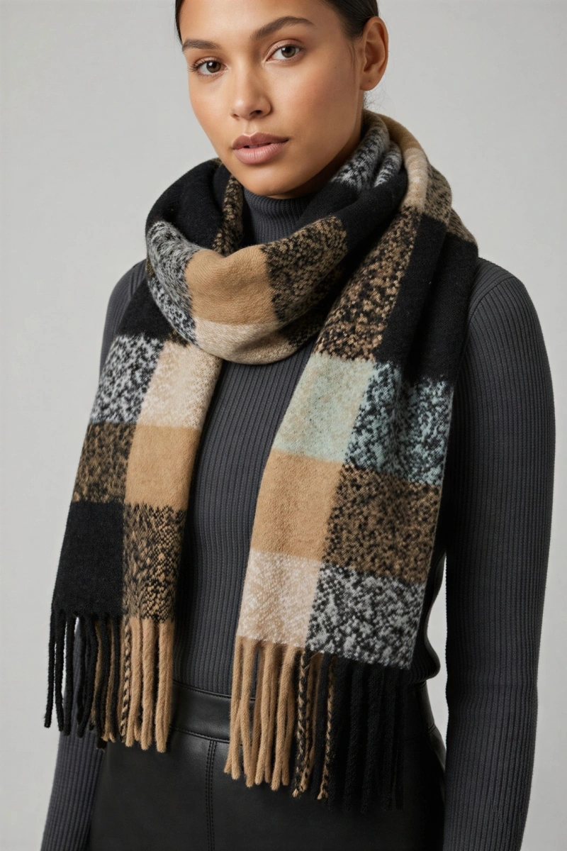 Siyah Renk Buklet Atkı