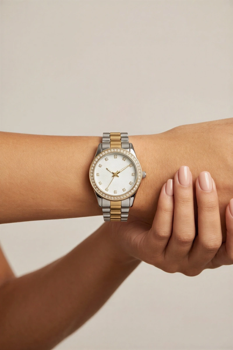 Master Model Gold Beyaz Kordon Beyaz Kadran Kadın Kol Saati