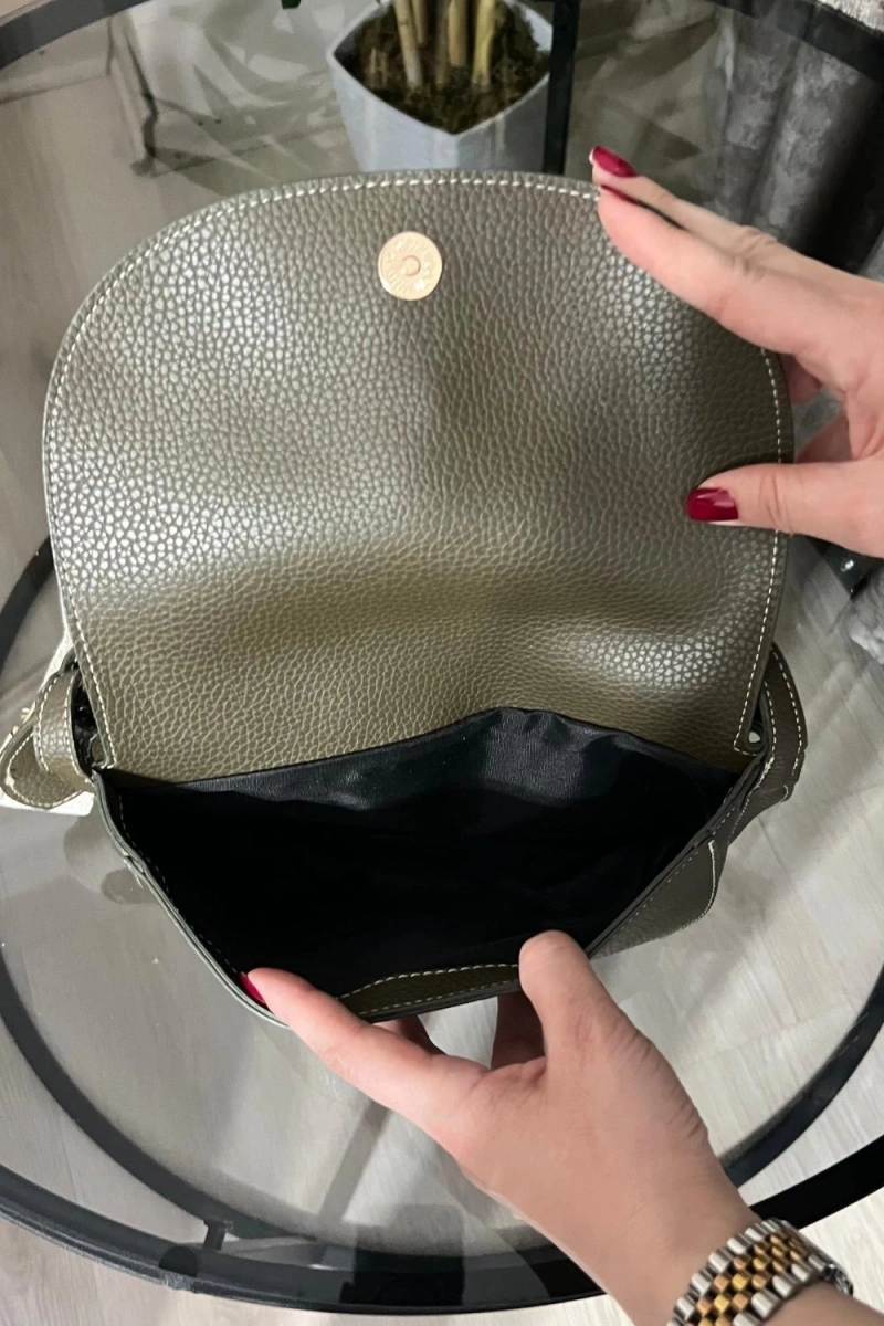 Claude Model Haki Renk Deri Kol Çantası