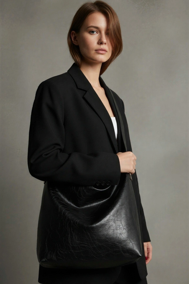 Bennie Model Siyah Renk Deri Kol Çantası