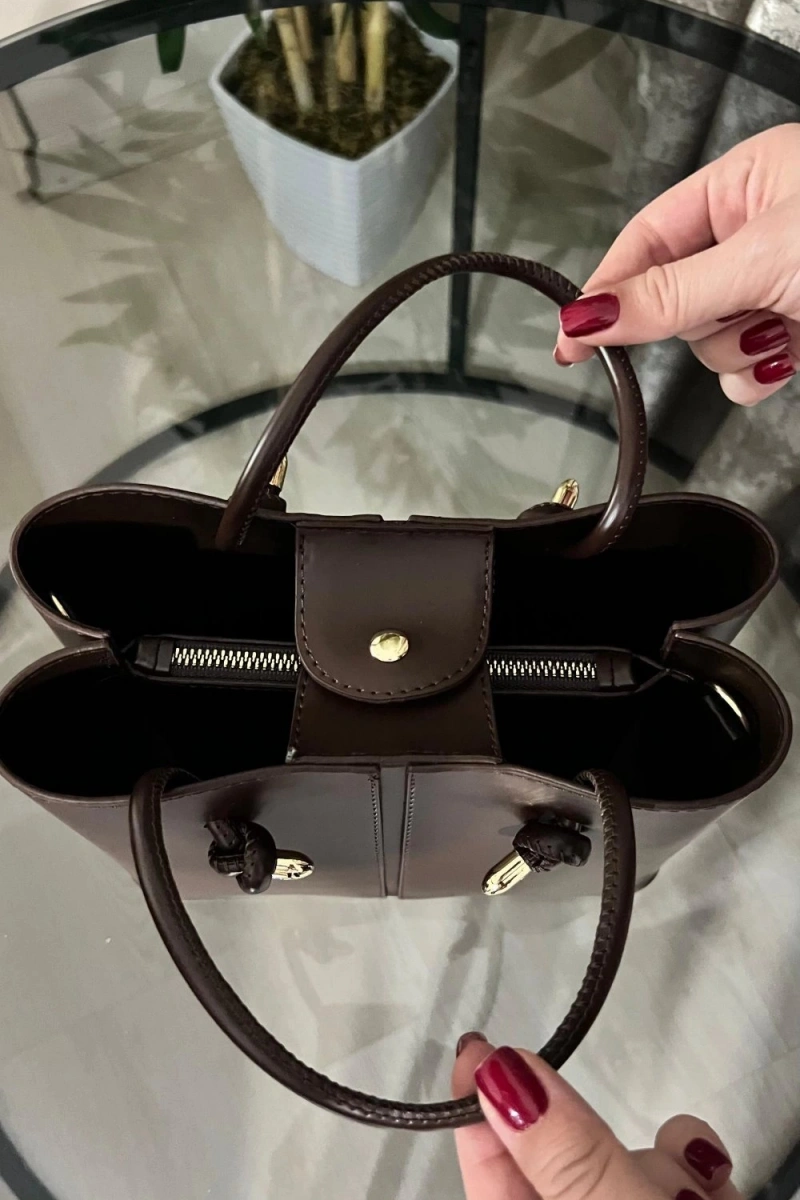 Jacop Model Kahve Renk Deri Kol Çantası