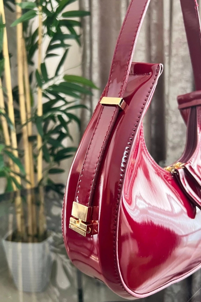 Merlin Model Bordo Rengi Deri Kol Çantası