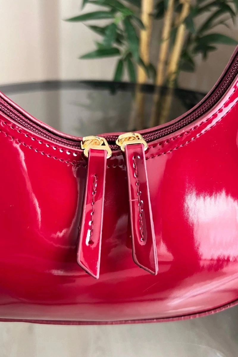 Merlin Model Bordo Rengi Deri Kol Çantası