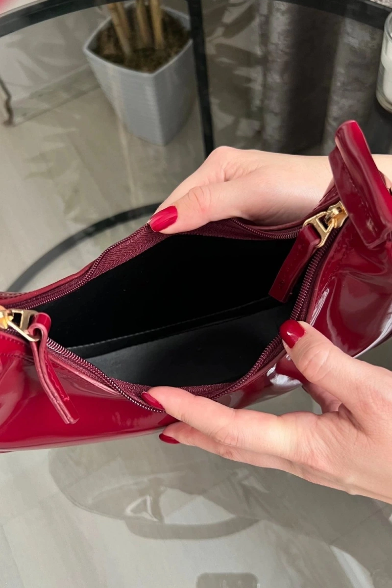 Merlin Model Bordo Rengi Deri Kol Çantası