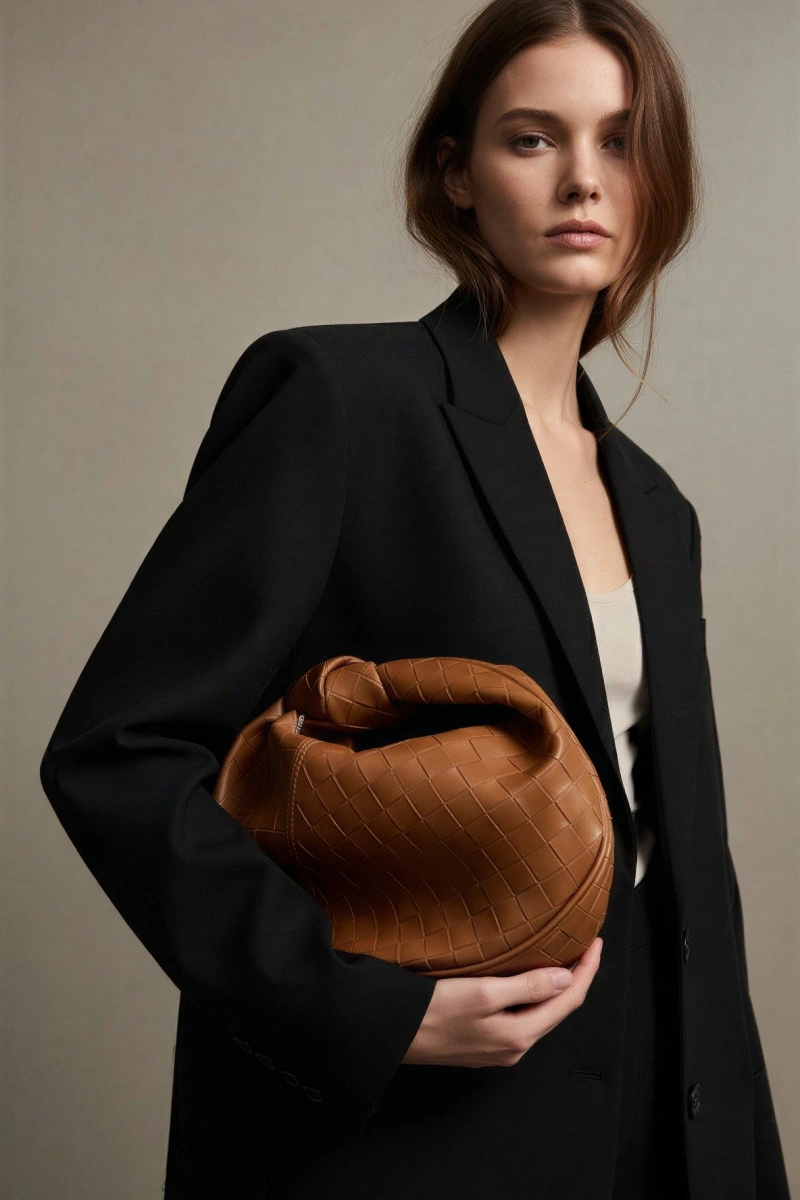 Andrea Model Kiremit Renk Deri Kol Çantası