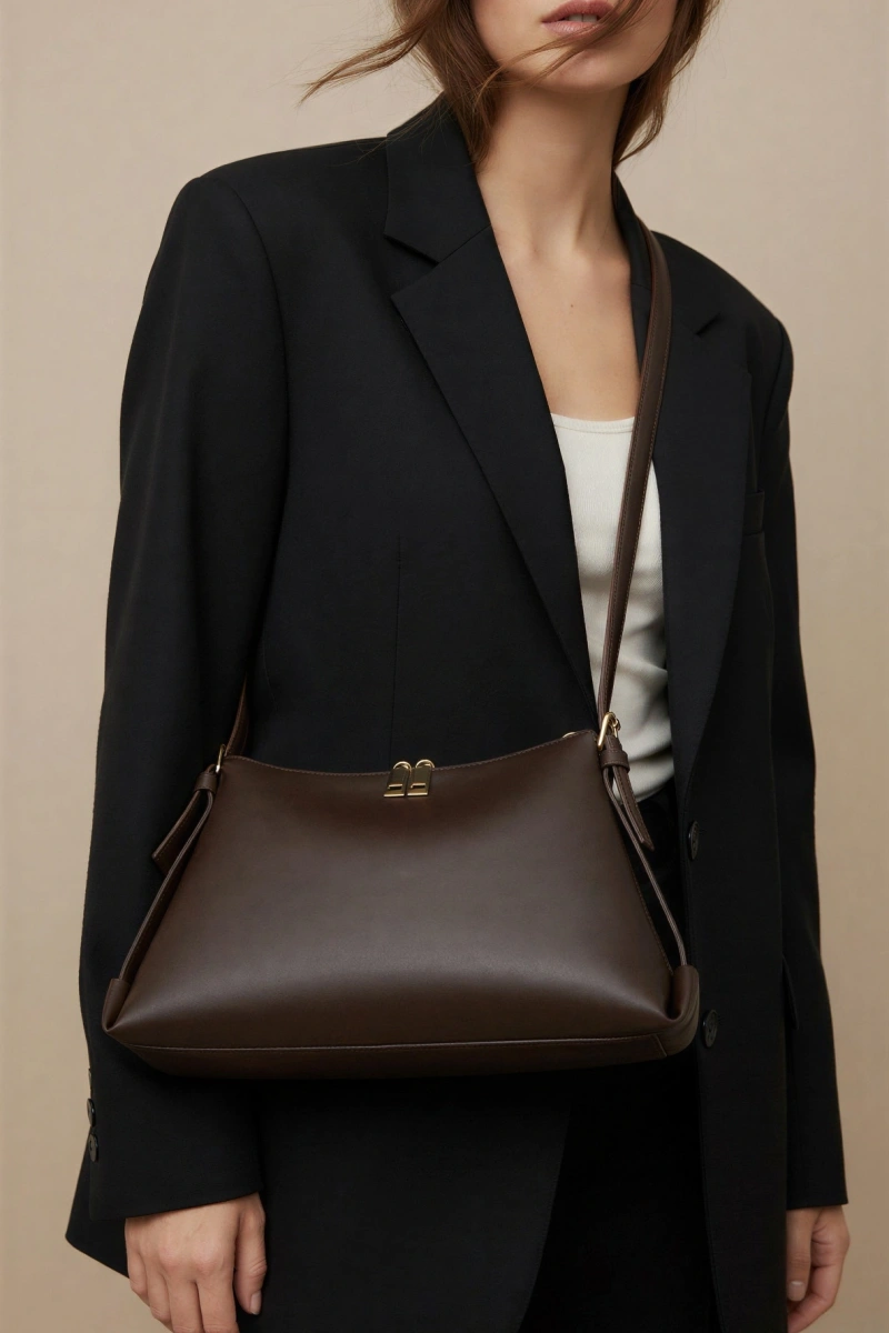 Point Model Acı Kahve Renk Deri Kol Çantası