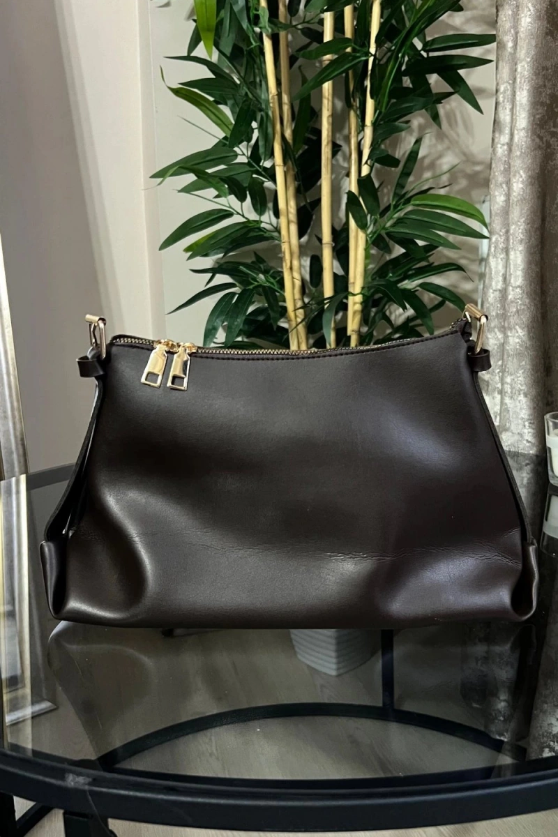 Point Model Acı Kahve Renk Deri Kol Çantası