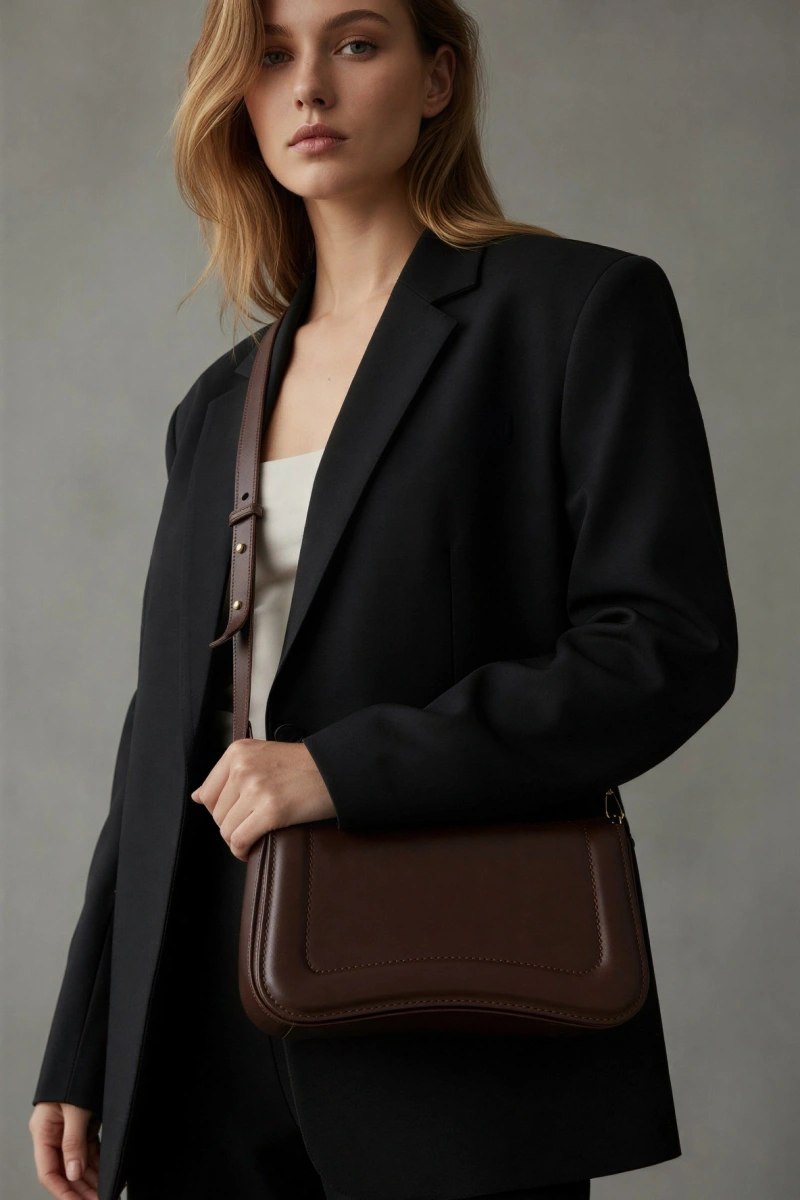 Vergie Model Acı Kahve Renk Deri Kol Çantası