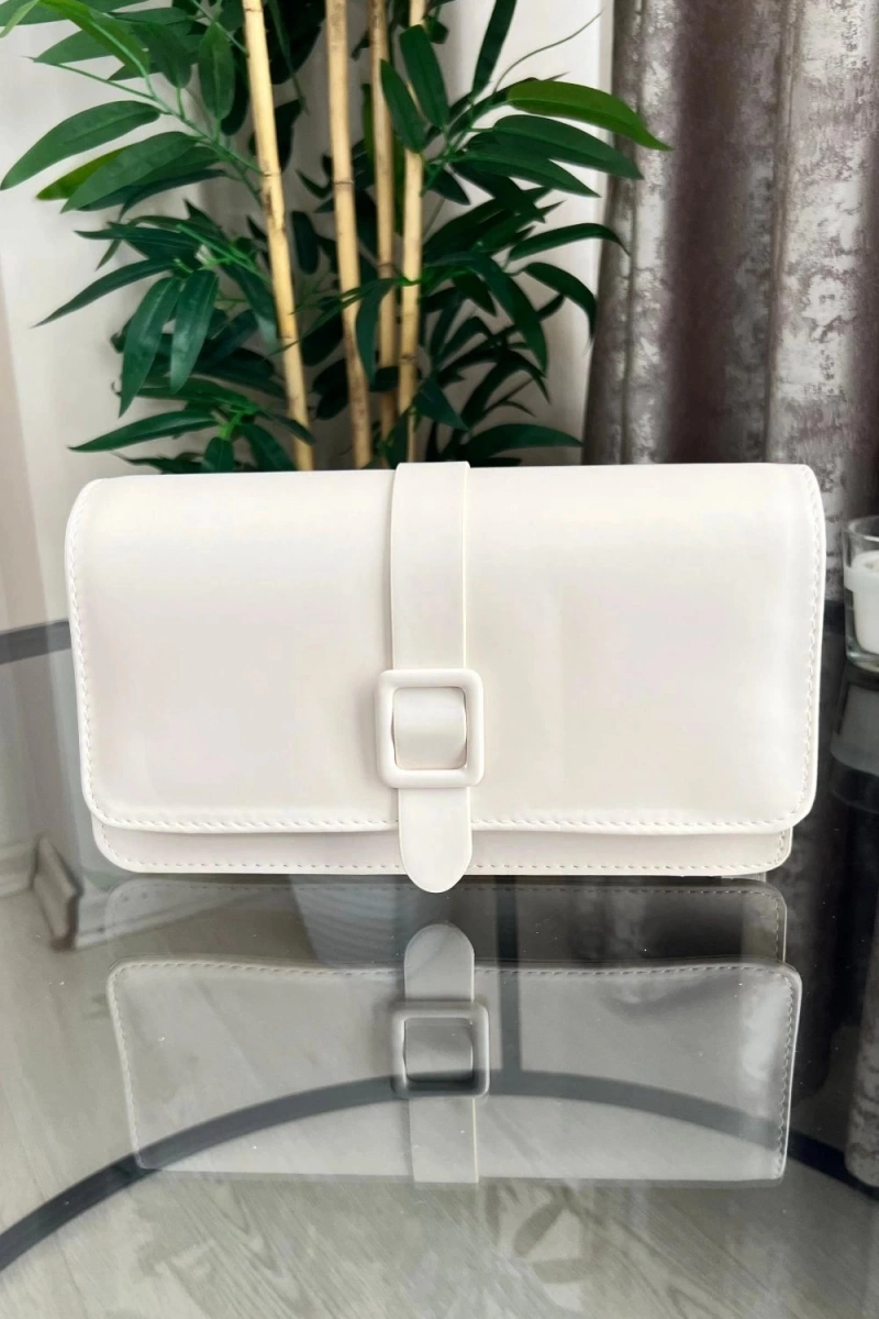 Paris Model Beyaz Rengi Deri Kol Çantası