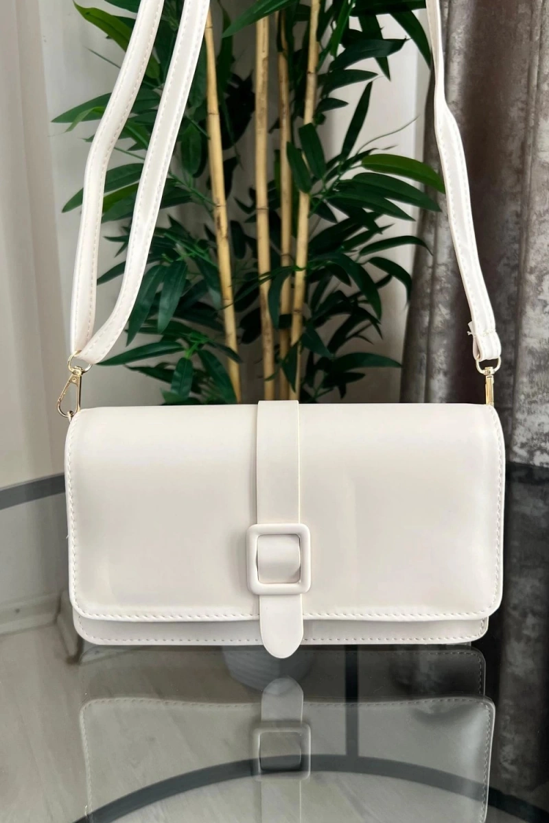 Paris Model Beyaz Rengi Deri Kol Çantası