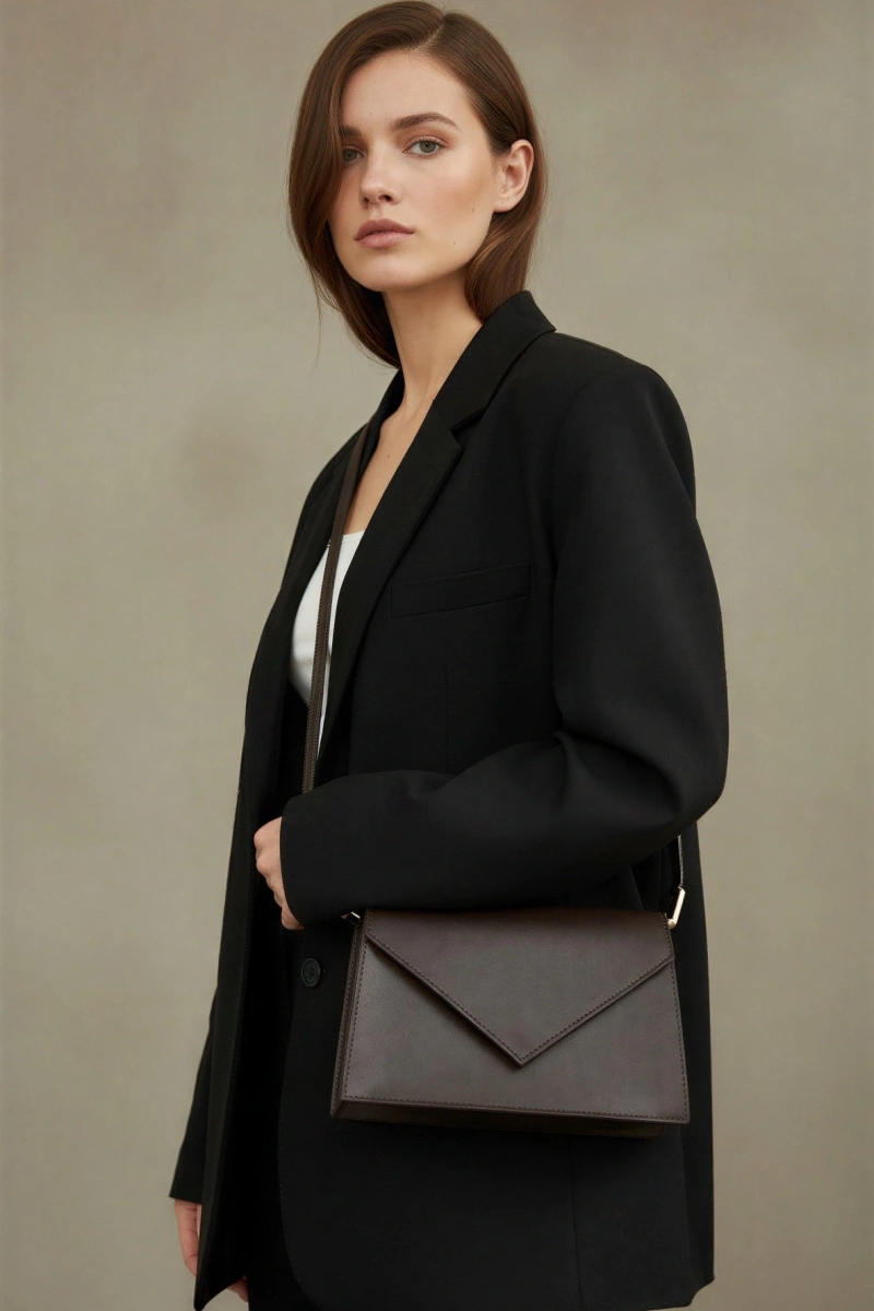 Roma Model Acı Kahve Renk Deri Kol Çantası