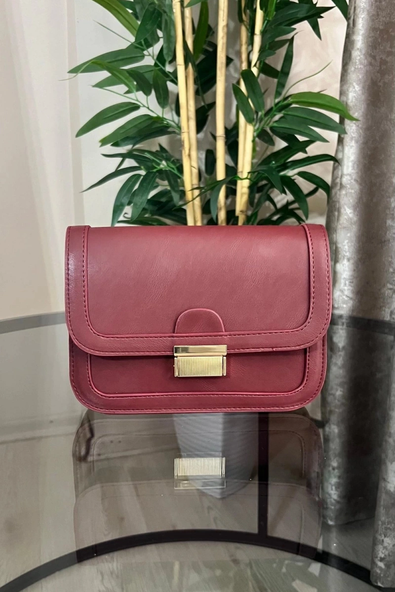 Nora Model Bordo Renk Deri Kol Çantası