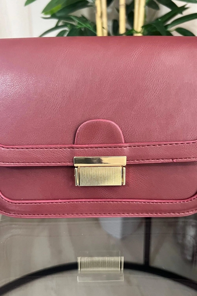 Nora Model Bordo Renk Deri Kol Çantası