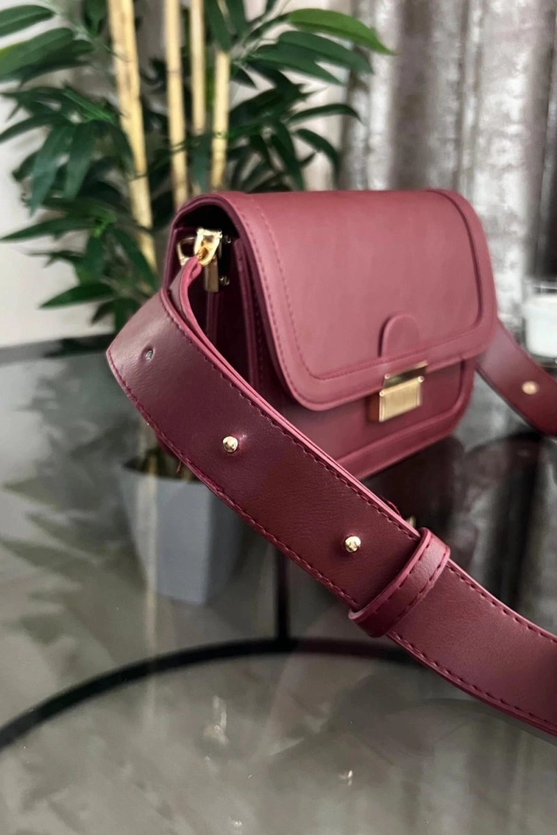 Nora Model Bordo Renk Deri Kol Çantası