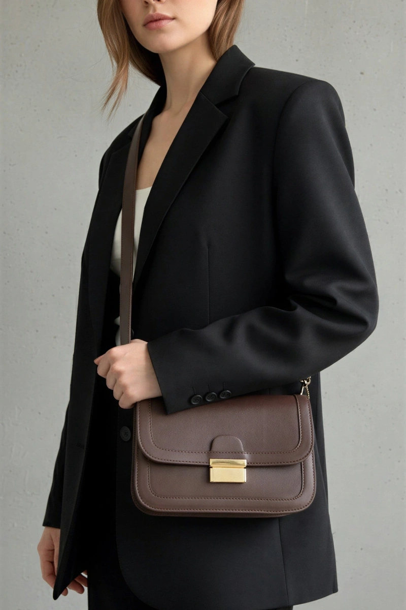 Nora Model Acı Kahve Renk Deri Kol Çantası