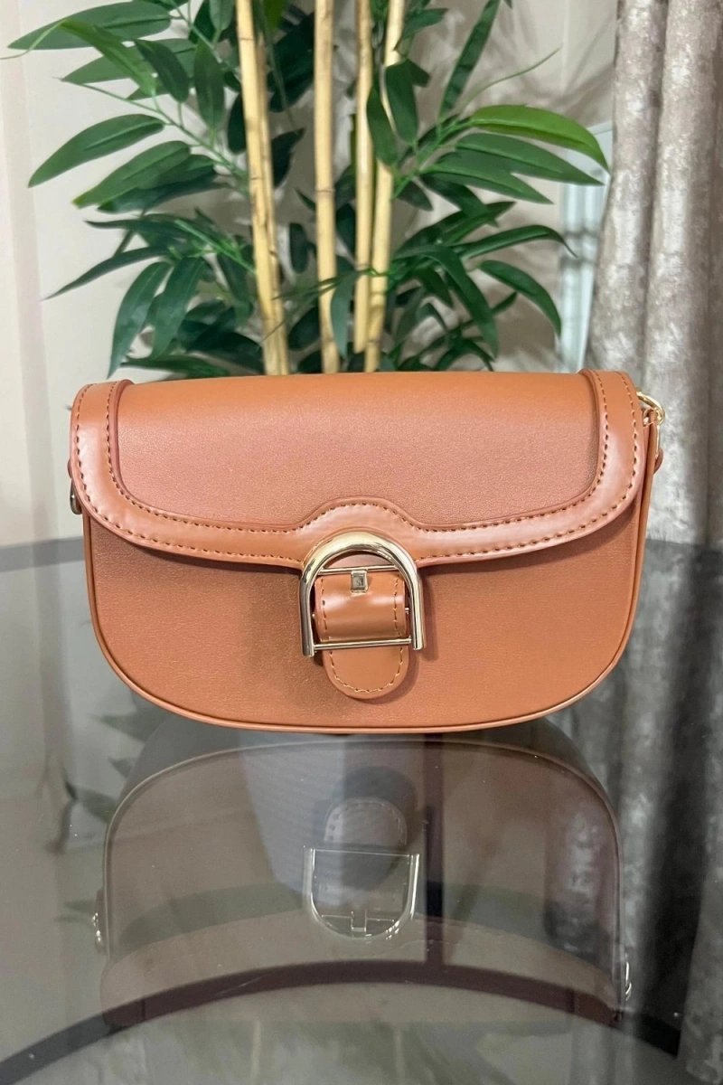 Victor Model Taba Renk Deri Kol Çantası