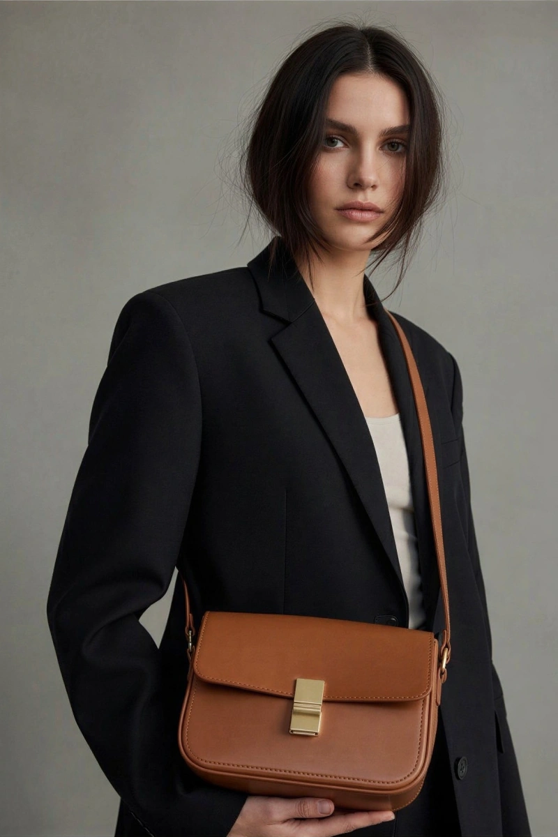 Anjeli Model Taba Renk Deri Kol Çantası