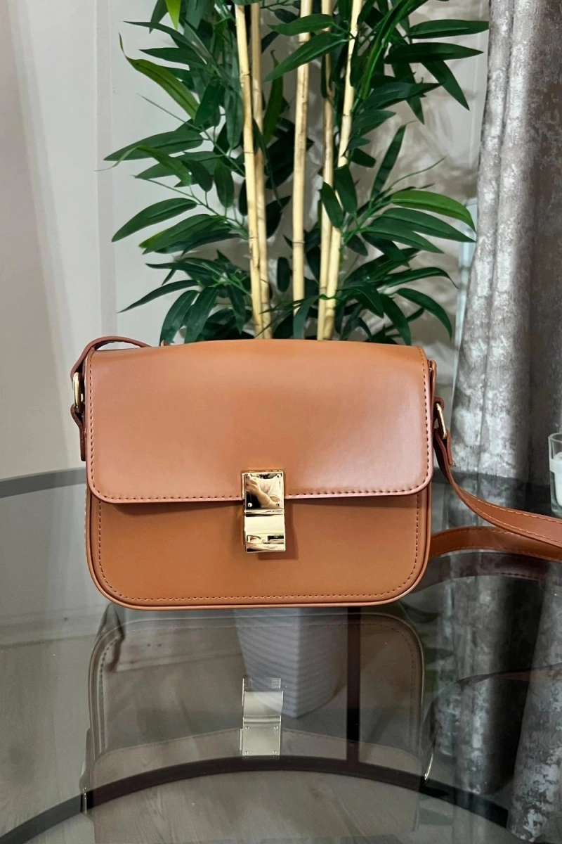 Anjeli Model Taba Renk Deri Kol Çantası