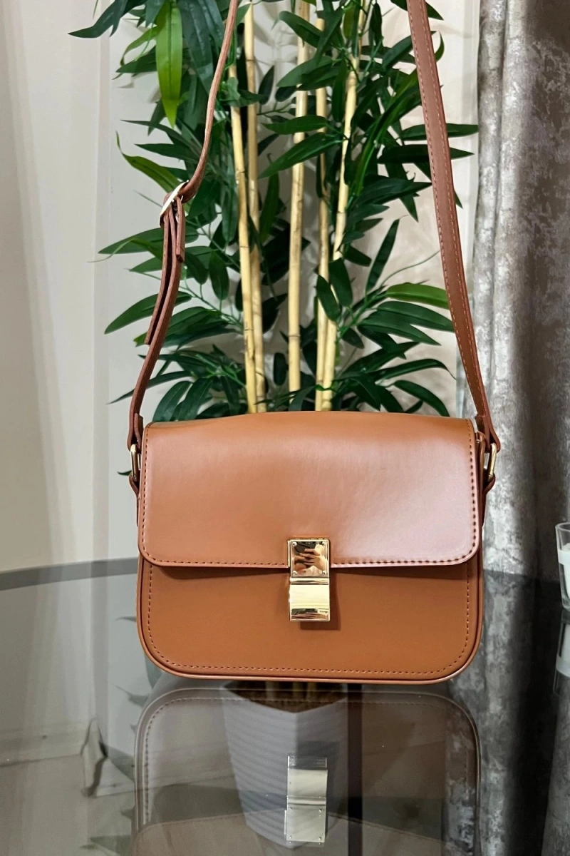 Anjeli Model Taba Renk Deri Kol Çantası