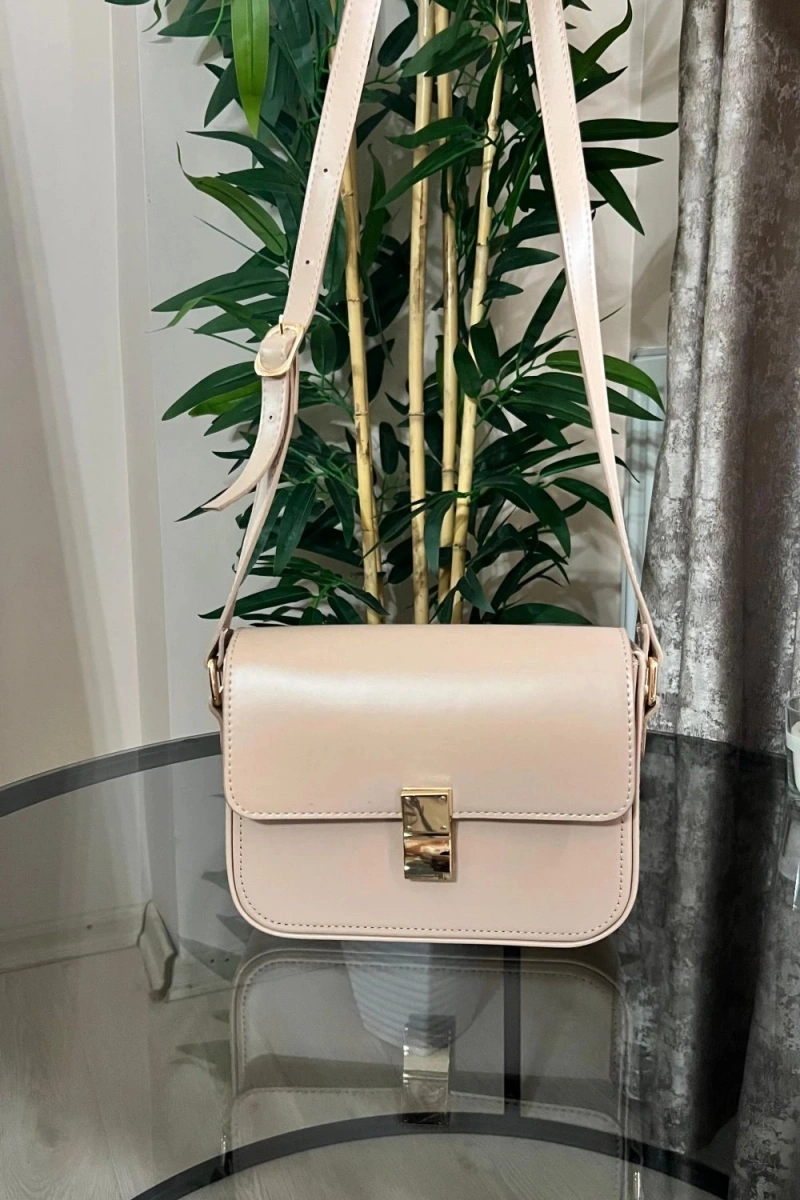 Anjeli Model Bej Renk Deri Kol Çantası