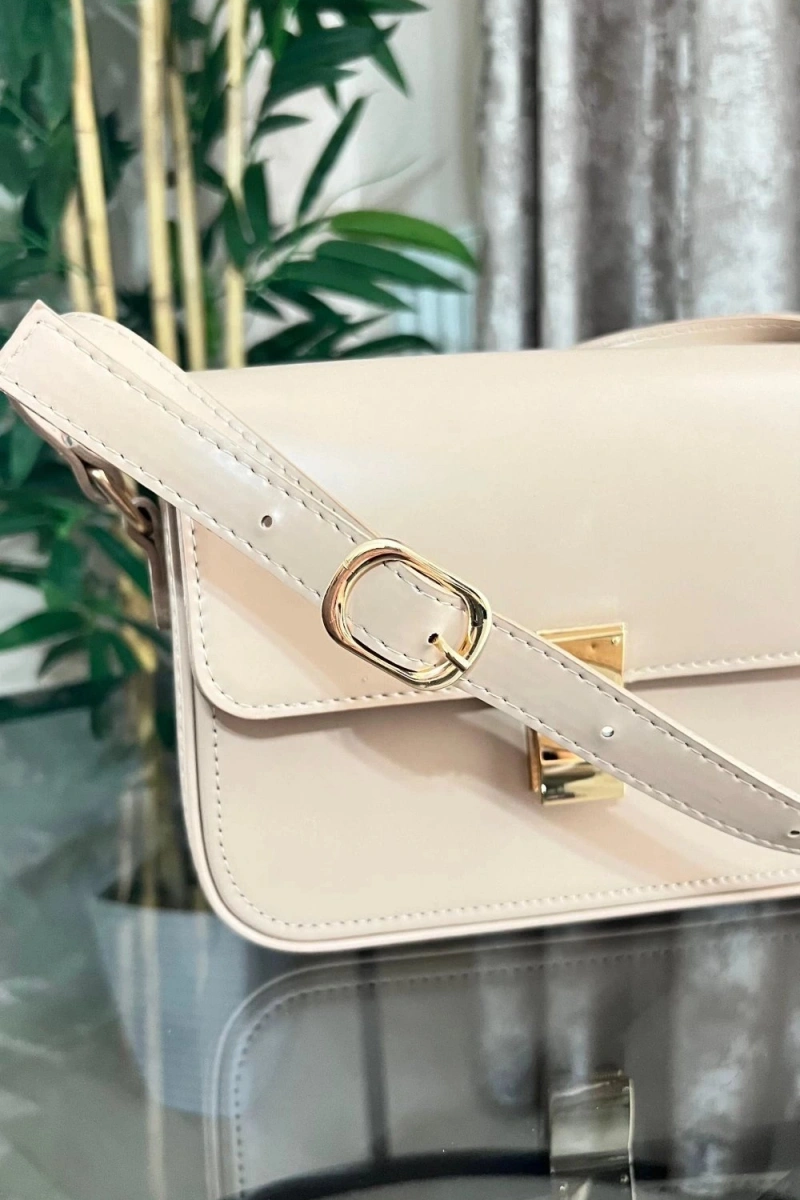 Anjeli Model Bej Renk Deri Kol Çantası