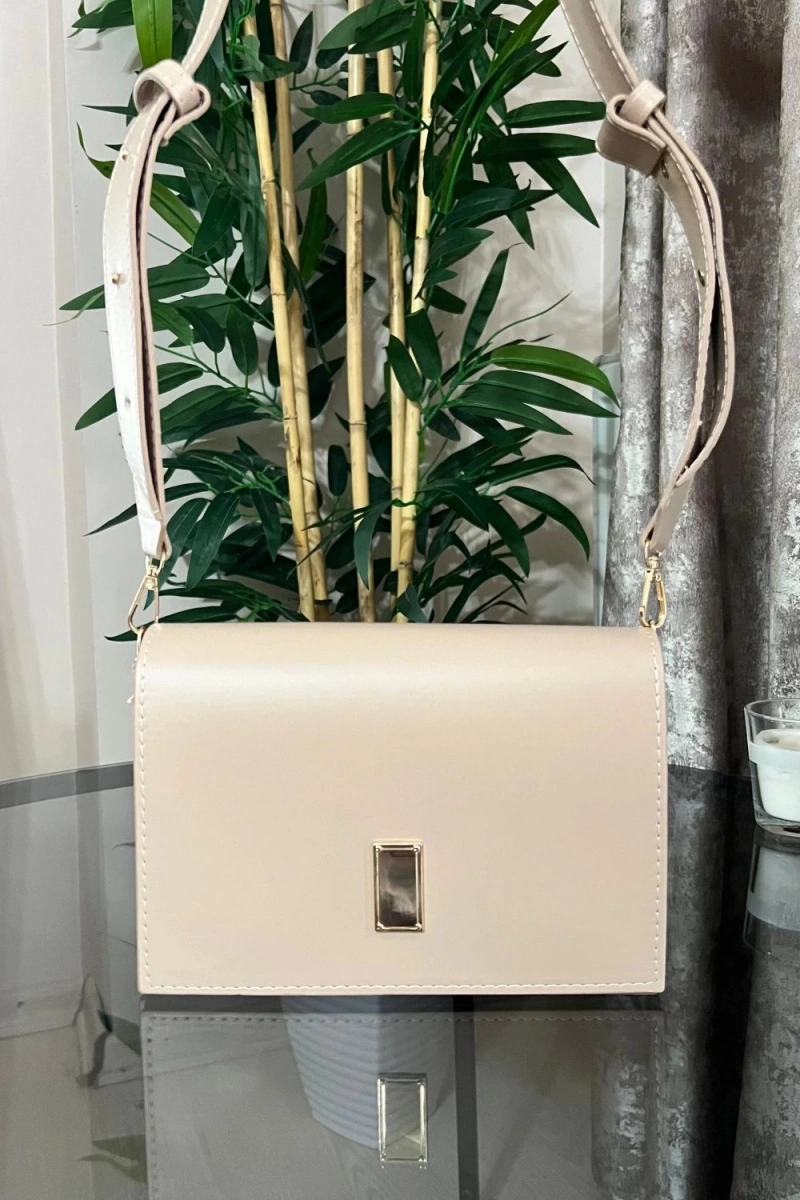 Karmin Model Bej Renk Deri Kol Çantası