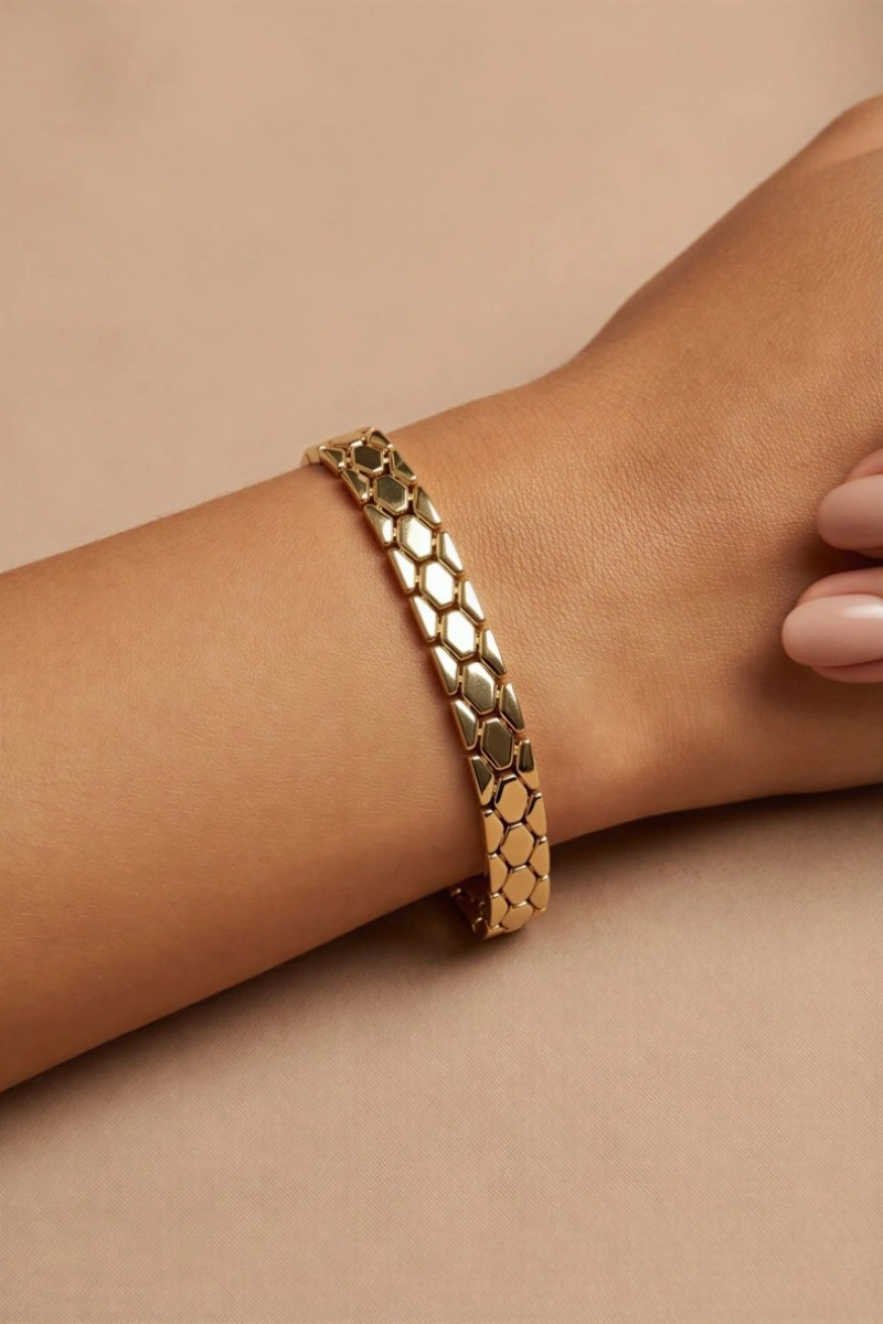 Snake Model Gold Altın Kaplama Bileklik