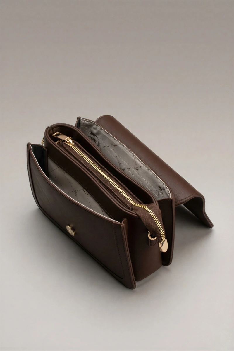 Üçgen Model Kahve Renk Kadın Çanta